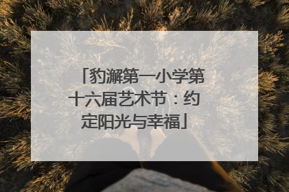 豹澥第一小学第十六届艺术节：约定阳光与幸福